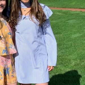Striped Blue and White Womens Dress